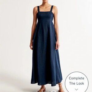 Abercrombie Premium Linen Bow Back Maxi Dress